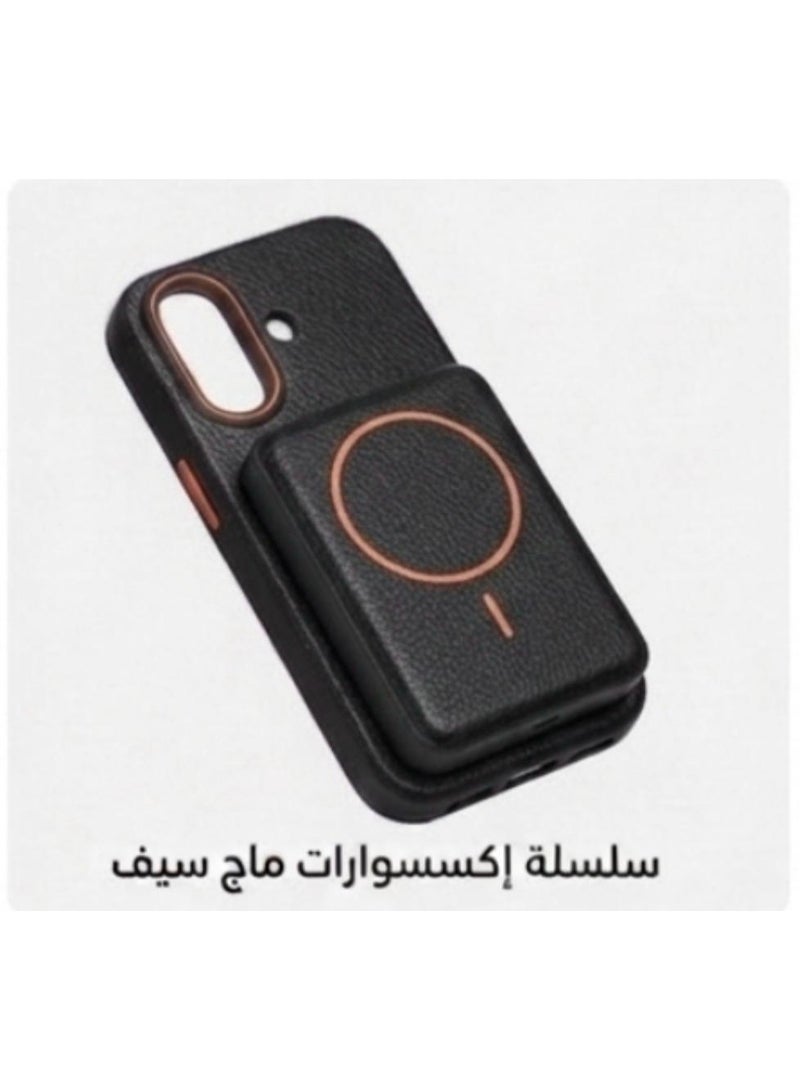 Premium magnetic protective case for iPhone 16 , MagSafe compatible, made of high-quality synthetic leather with a litchi texture and microfiber lining to protect the camera and corners. - Image 5