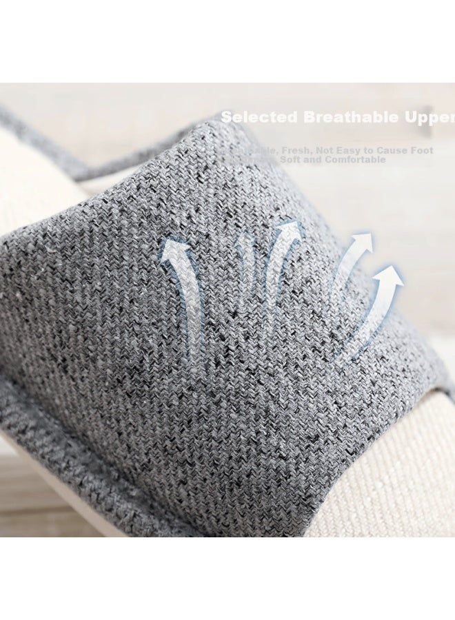 Tzldn Indoor Linen Slippers Women Summer Couple Home Cotton Linen Style Cool Slippers - Image 4