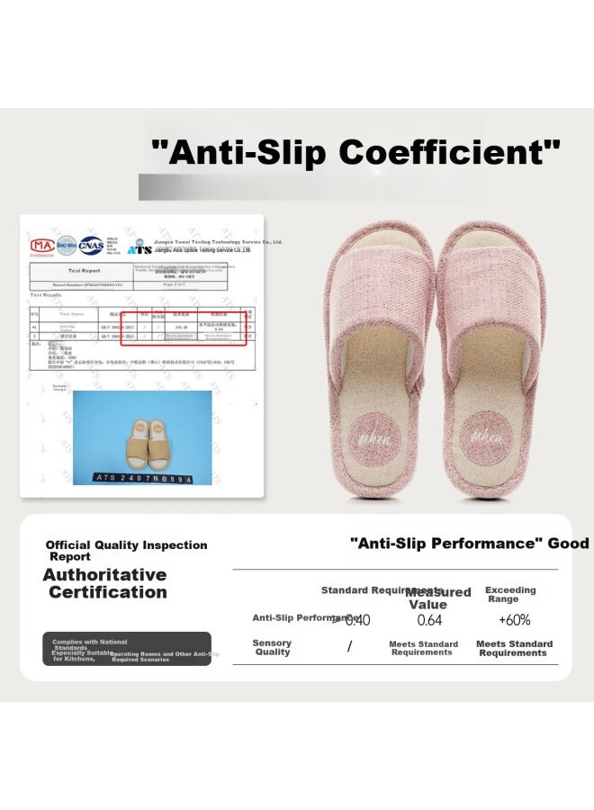 Tzldn Indoor Linen Slippers Women Summer Couple Home Cotton Linen Style Cool Slippers - Image 5