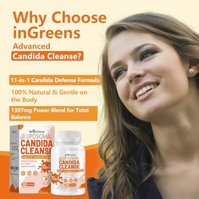inGreens 11-in-1 Candida Support Supplement, Antifungal Overgrowth, Intestinal Detox & Gut Health for Women & Men, Balance Probiotic, Natural Herbal Oregano & Caprylic Acid Softgels, 60 Count - Image 2