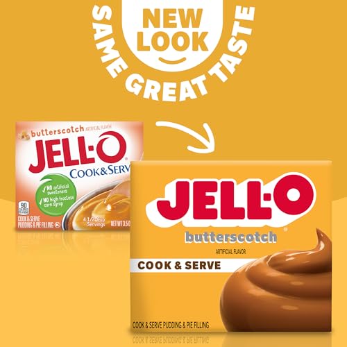 Jell-O Cook & Serve Butterscotch Pudding & Pie Filling Mix, 3.5 oz Box - Image 4