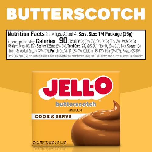 Jell-O Cook & Serve Butterscotch Pudding & Pie Filling Mix, 3.5 oz Box - Image 2