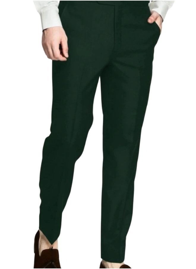 DAVANCHY Men Emerald Green Trouser Stylish & Classic Formal Pant Straight Leg Pant Wedding & Events Wear Formal Trouser Perfect For Any Occasions  - Image 1
