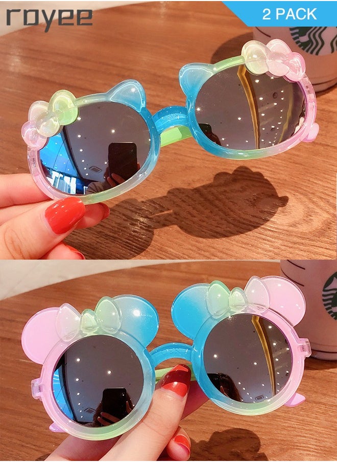 Royee - 2Pack children's sunglasses， cartoon girl sunglasses, posing and styling accessories for Age 3-12 girls - Image 1