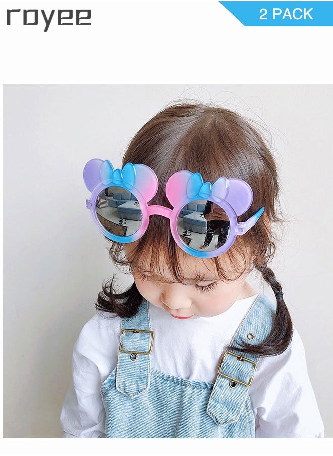 Royee - 2Pack children's sunglasses， cartoon girl sunglasses, posing and styling accessories for Age 3-12 girls - Image 1