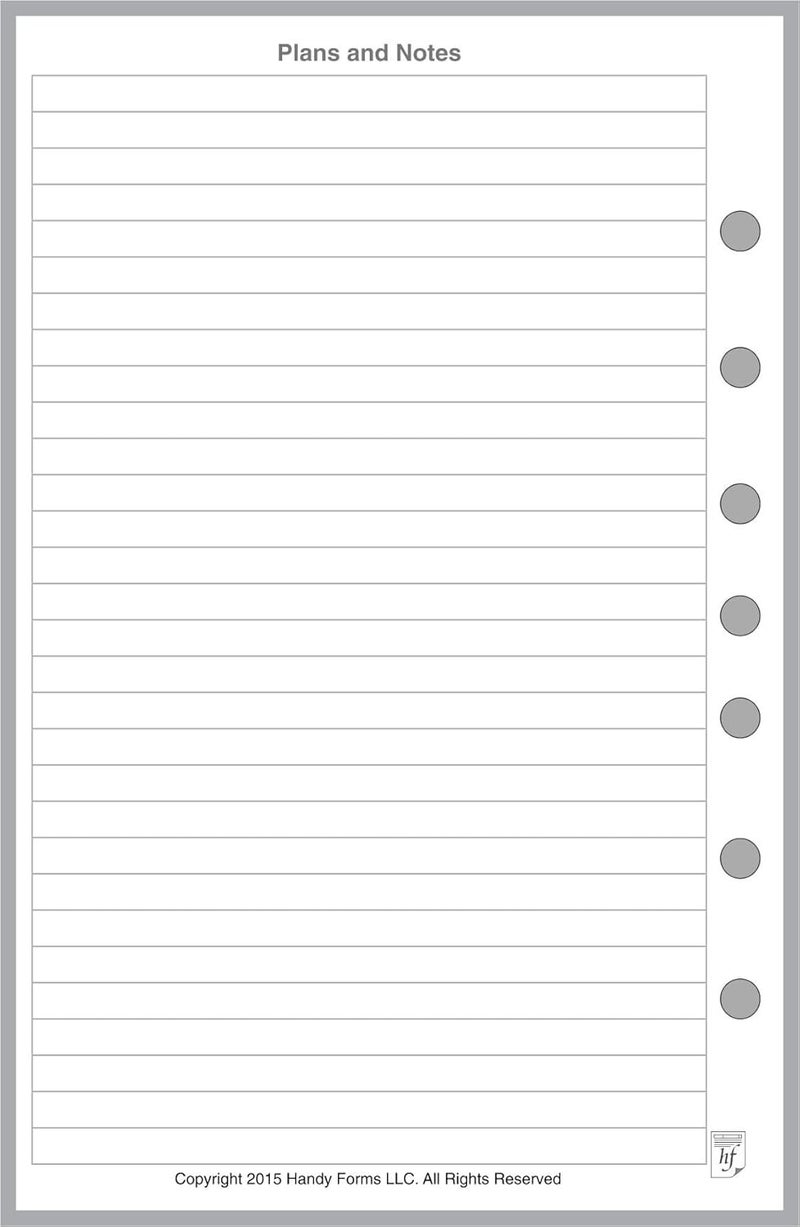 Handy Forms Classic Size Daily Task Planner Insert, Sized and Punched for 7-Ring Notebooks Such as Franklin, etc. (5.5" x 8.5") - Image 2