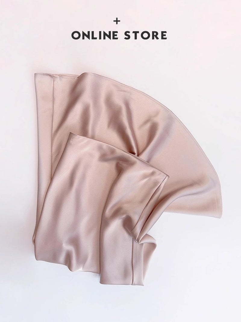 High Waist Midi Satin Acetate Silky Skirt Women Summer New Slim Slit Fishtail A-line Long Skirt - Image 4