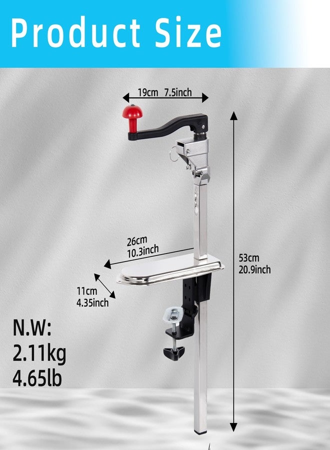 Rismanor Commercial Manual Can Opener Table Industrial Heavy Duty Can Opener with Plated Steel Base Adjustable Height Up to 13" Tall for Restaurant Kitchen Hotel Bar - Image 5