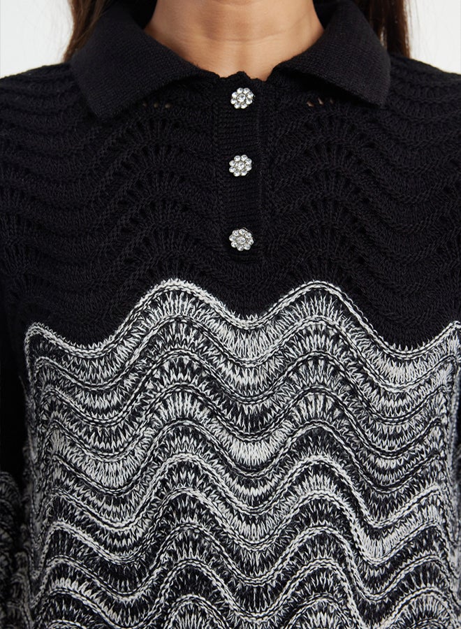 trendyol Knit Detailed Black Knitwear Sweater - Image 4