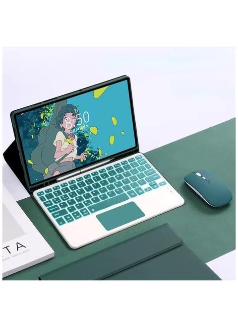 Touchpad Keyboard Case Compatible with Samsung Galaxy Tab S6 Lite 10.4'' 2024 (SM-P620/P625/P627),Backlight, Multi-Touch Trackpad, Flip Stand Case with Pencil Holder and Mouse