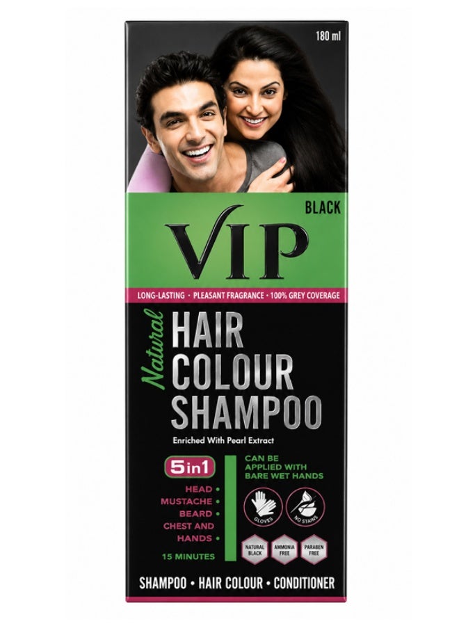 VIP Hair Colour Shampoo Black 180ML - Image 2