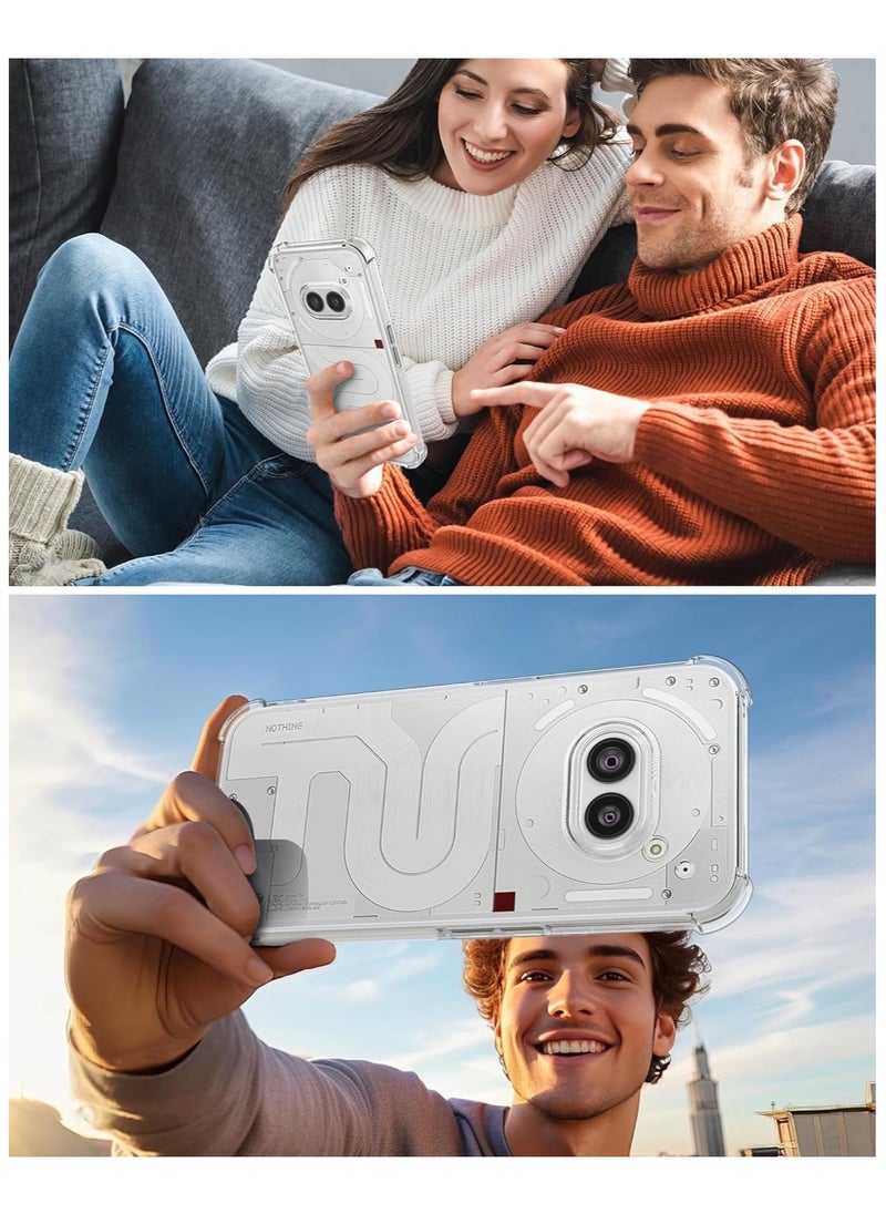 Generic Case for Nothing Phone 2a Clear Cover Case with Camera Protection Transparent Reinforced Corner Bumper Thin Slim Soft TPU Cover Shockproof  for Nothing Phone 2a  - Image 2