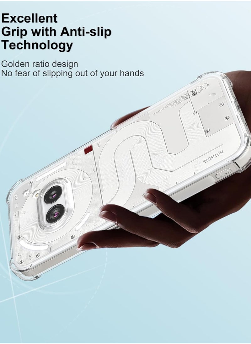 Generic Case for Nothing Phone 2a Clear Cover Case with Camera Protection Transparent Reinforced Corner Bumper Thin Slim Soft TPU Cover Shockproof  for Nothing Phone 2a  - Image 3