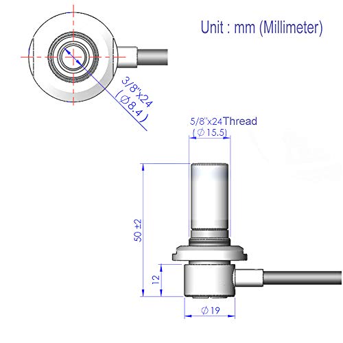 UngSung 3/8 x 24 Vehicle CB Antenna Mount Bulkhead Stud Mount to PL-259 Connector with 15FT RG58A/U CB Coaxial Cable Low Losses Extension Lines Between Amateur cb Antennas and Radio - Image 5