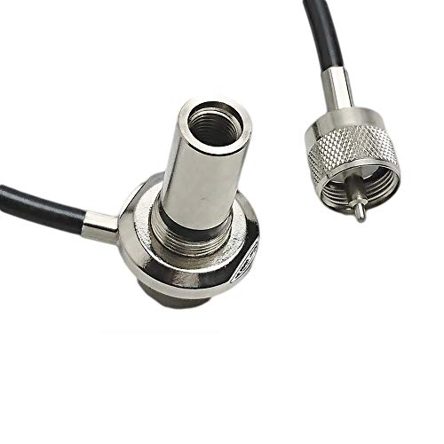 UngSung 3/8 x 24 Vehicle CB Antenna Mount Bulkhead Stud Mount to PL-259 Connector with 15FT RG58A/U CB Coaxial Cable Low Losses Extension Lines Between Amateur cb Antennas and Radio - Image 4