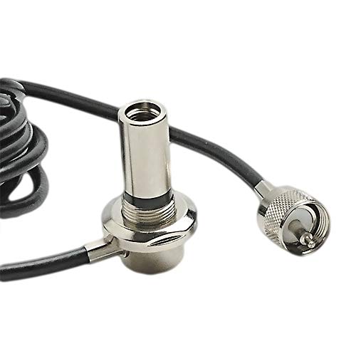 UngSung 3/8 x 24 Vehicle CB Antenna Mount Bulkhead Stud Mount to PL-259 Connector with 15FT RG58A/U CB Coaxial Cable Low Losses Extension Lines Between Amateur cb Antennas and Radio - Image 1