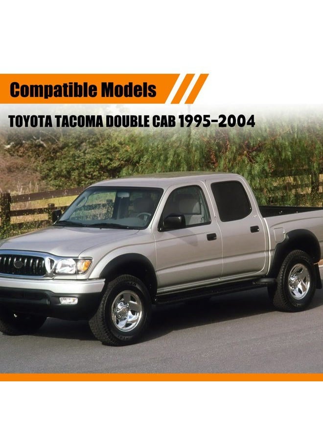 bumxca Exterior Window Weatherstrip Compatible with Toyota Tacoma Double Cab 2000-2004, Front & Rear Window Moulding Trim Seal Belt, OE Replace#: 68210-04020 68160-04020 68230-04010 68180-04010 (4Pcs/Set) - Image 2
