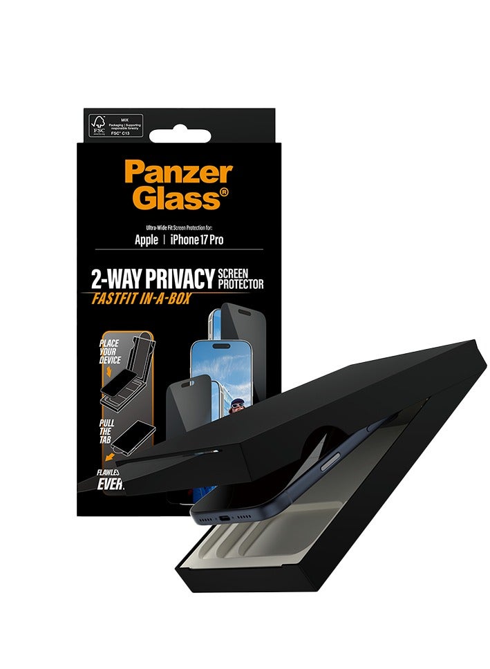 PanzerGlass Screen Protector Black Frame Ultra-Wide Fit iPhone 17 Pro - Privacy - Image 5