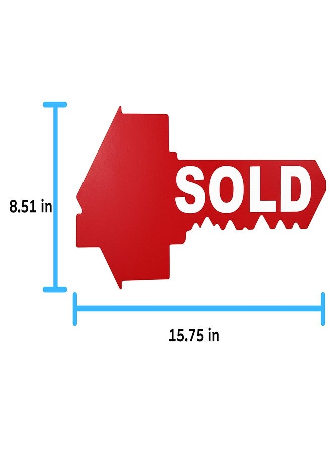 Pulse Brands New Home Key Shaped Just Sold Sign - Real Estate Agent Supplies - Social Media Photo Props for Realtors and Home Owners - Image 2