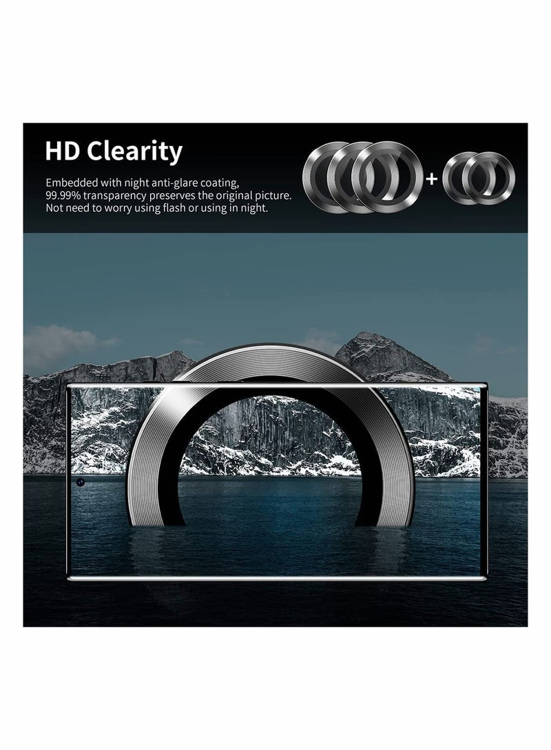5PCS Tempered Glass Camera Lens Protector for Galaxy S22 Ultra 5G - Ultra-Thin, Scratch-Resistant, Black Metal Ring - Image 4