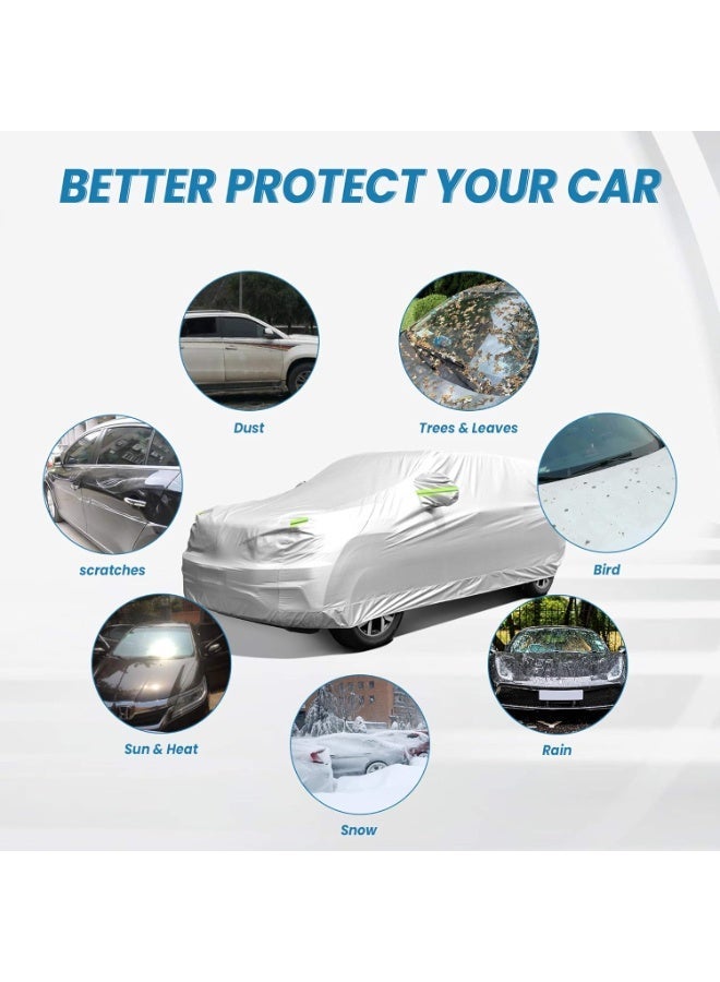 Car Cover, SUV Waterproof Car Covers for Automobiles All Weather Season UV Protection Snowproof Full Car Cover, Outdoor Full Cover Universal Fit SUV Up to 190’ - Image 4