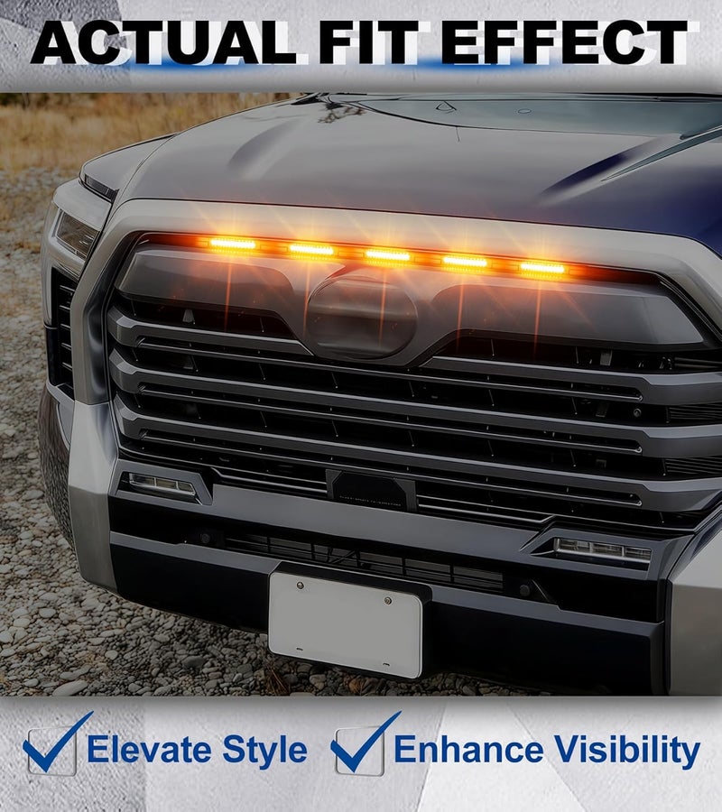 NEOXIST DirectSnap LED Grill Lights for 20222026 Toyota Tundra 3rd Gen Accessories Raptor Grille Light Bar Only Fits SRSR5Limited Amber - Image 4