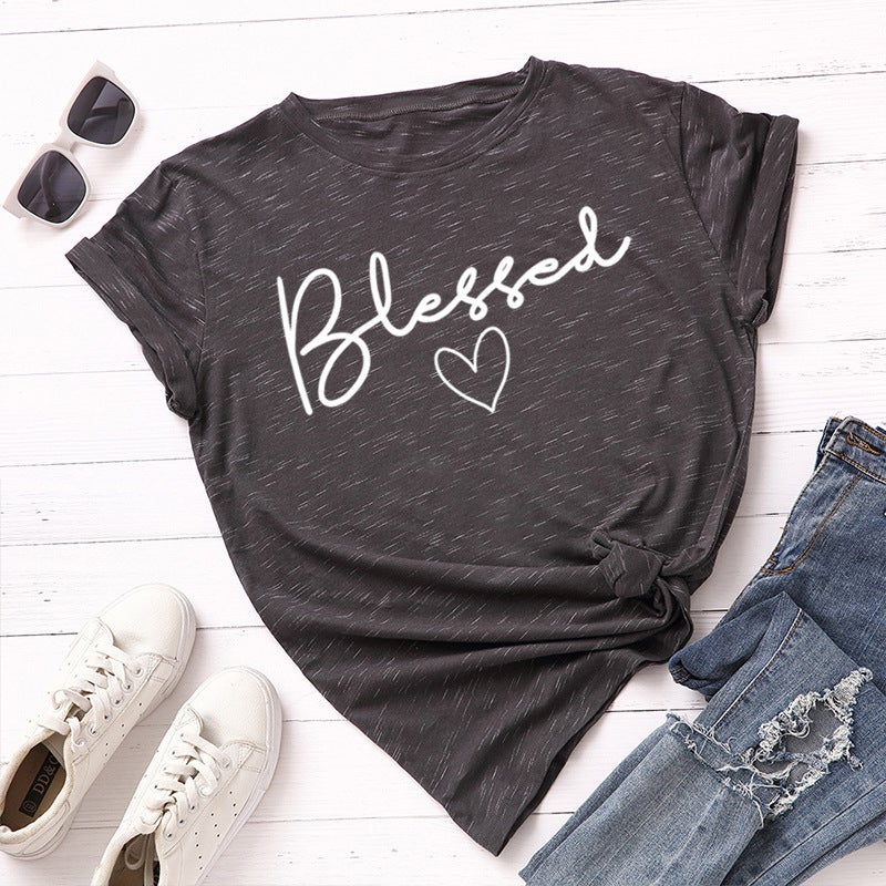 Crewneck Loose Short-Sleeved Wish Shirt Base Women'S T-Shirt - Image 3