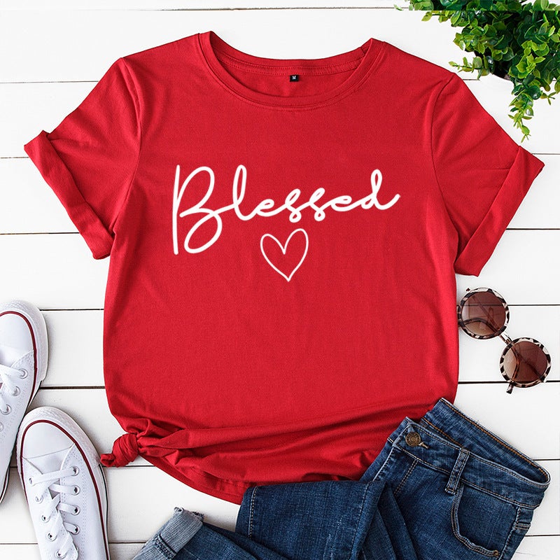 Crewneck Loose Short-Sleeved Wish Shirt Base Women'S T-Shirt - Image 1