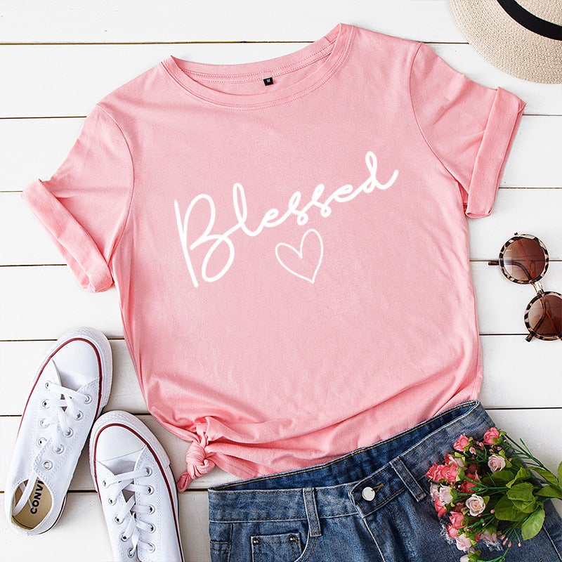 Crewneck Loose Short-Sleeved Wish Shirt Base Women'S T-Shirt - Image 4