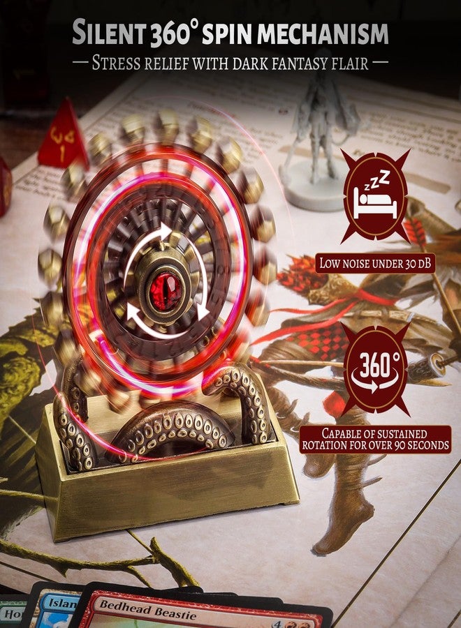 CZYY Ferris Wheel D20 Metal Spinning Dice - Fidget Spinner Dice for DND, Tabletop RPG Games, D20 Roulette Desk Gadget, DND Accessories, Unique Gift for Dungeon Master and Gamer (Bronze) - Image 3