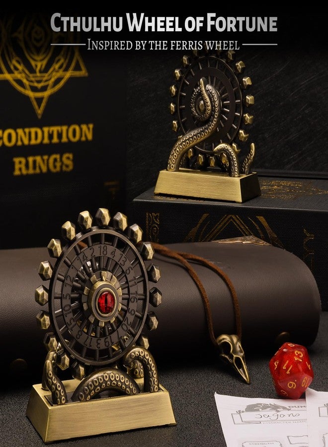 CZYY Ferris Wheel D20 Metal Spinning Dice - Fidget Spinner Dice for DND, Tabletop RPG Games, D20 Roulette Desk Gadget, DND Accessories, Unique Gift for Dungeon Master and Gamer (Bronze) - Image 2