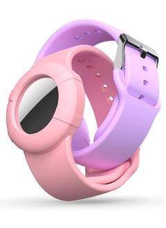 SYOSI 2 Pcs Airtag Wristbands for Kids Soft Silicone Bracelet Lightweight Waterproof Band Compatible with Apple Airtag Watch Band for Children and Toddler  - Image 1