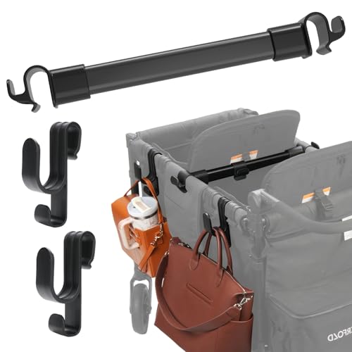 Viotiin ForwardFacing Stroller Wagon Support Bar Hooks 2Pack Compatible with WONDERFOLD W4 Wagon Accessories for Kids Multifunctional DoubleLayer Hanging Everything Removable Easy to Install - Image 1