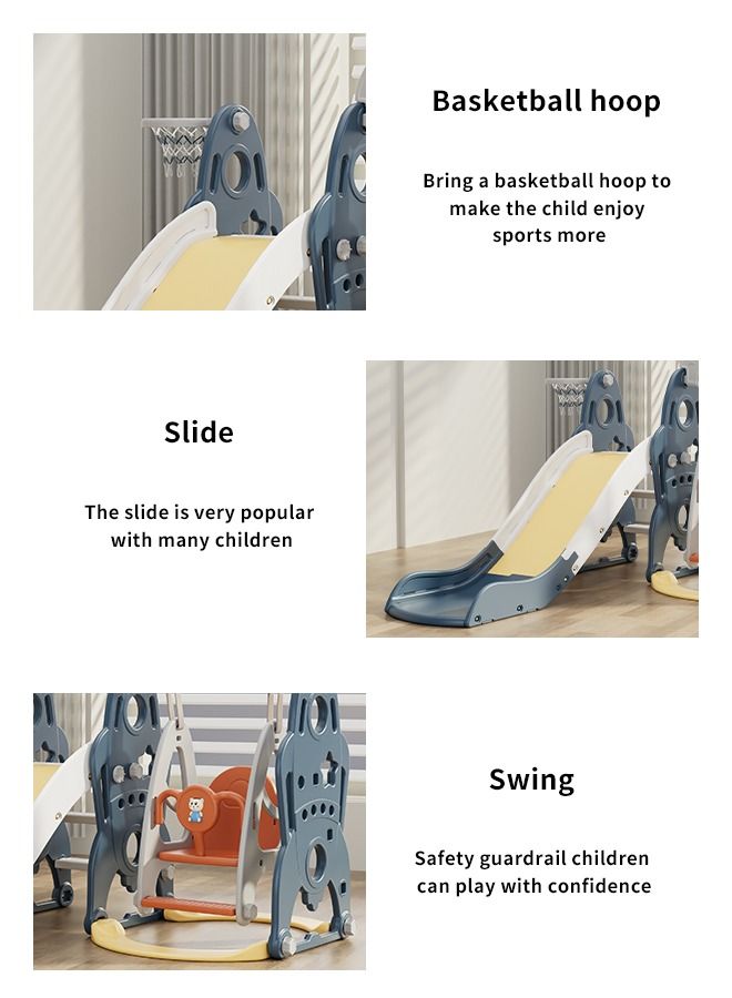 JSAITOYS Combinational Kids Equipment Plastic Play Sets Indoor Toddler Slide And Swing  - Image 2