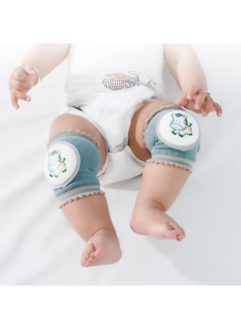 YOUGE 2 Pairs Baby Knee Pads for Crawling Breathable Elastic Cotton Crawling Knee Pads Cute Unisex Baby Knee Protector with Sponge Pad for Baby Toddler (Rabbit & Cat) - Image 2