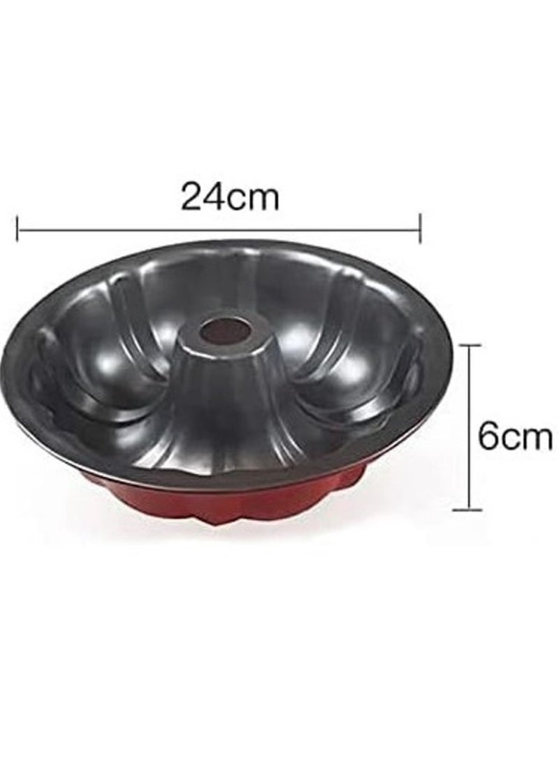 Non-Stick Teflon-Coated Aluminum Hollow Round Cake Pan - Aluminum Bundt Cake Pan - Tefal Bundt Cake Mold - Tube Cake Pan for Baking Bundt and Pound Cakes - Cake Mold for Home Baking - Perfect Anniversary Tube Pans for Homemade Pies - Image 3