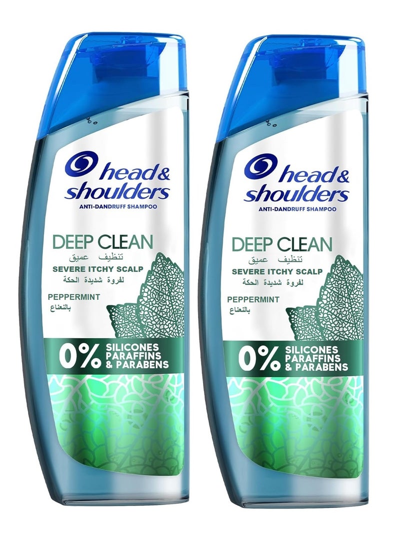 Head & Shoulders Deep Clean Severe Itchy Scalp Anti-Dandruff Shampoo, 400ml Pack of 2 - Image 1