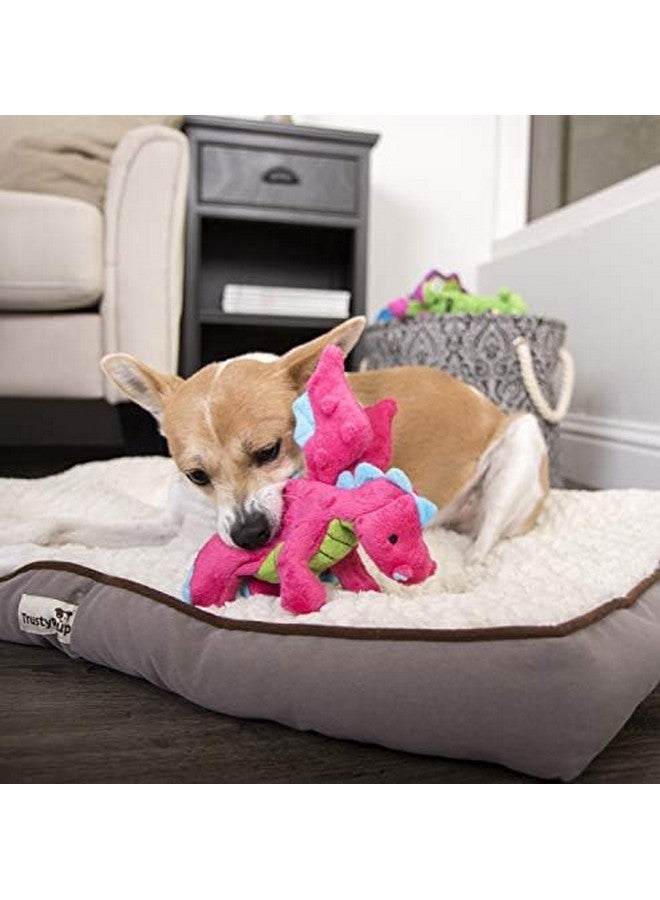 جو دوج لعبة الكلاب goDog Bubble Plush Dragons Squeaky Dog، بتقنية حماية المضغ - وردي، حجم صغير - Image 5