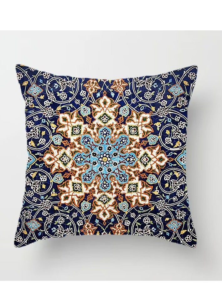 Cushion Covers Sets of 4, Bohemian style Sofa Throw Pillow Cover, Decorative Outdoor Linen Fabric Pillow Case for Couch Bed Car Home Sofa Couch Decoration 45x45cm - Image 2