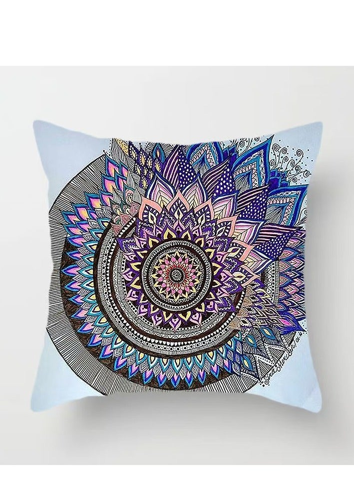Cushion Covers Sets of 4, Bohemian style Sofa Throw Pillow Cover, Decorative Outdoor Linen Fabric Pillow Case for Couch Bed Car Home Sofa Couch Decoration 45x45cm - Image 3
