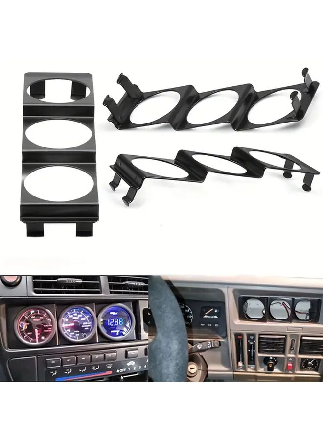 Universal Black 52mm Car Dashboard Mount Three Hole Radio Bracket Gauge Holder - Image 3