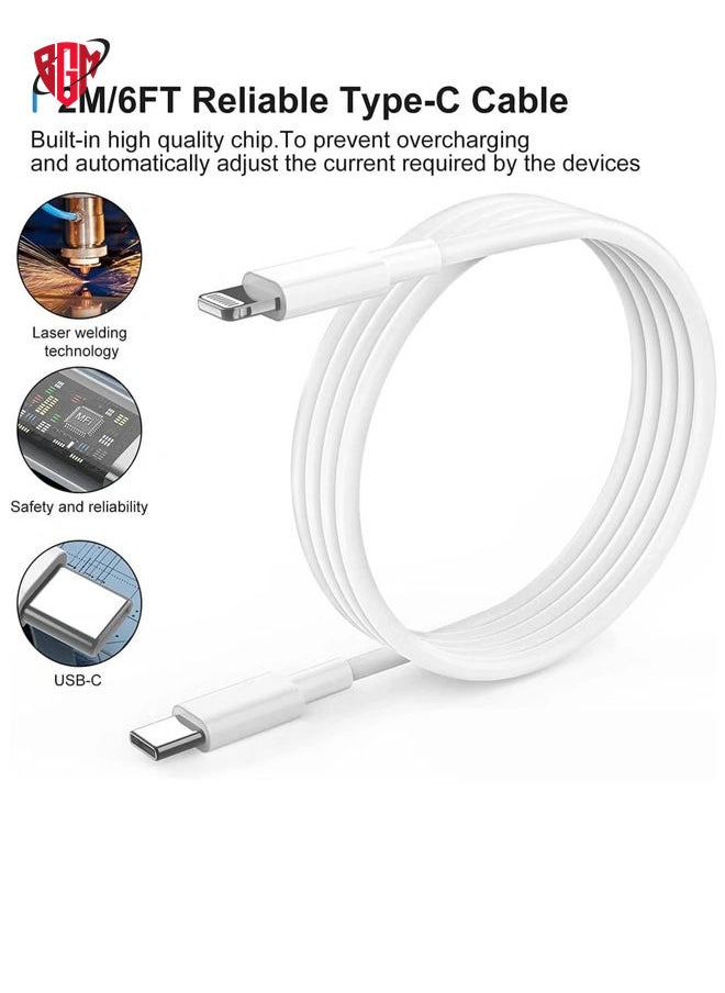 BGM - iPhone PD Fast Charger [Apple MFi Certified] 20W Type C Power Block Wall Charger Plug Adapter with 6.6FT USB-C to Lightning Cable Compatible with iPhone 14 13 12 11 X iPad,AirPods Pro (2nd Generation) - Image 1