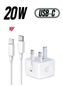 iPhone PD Fast Charger [Apple MFi Certified] 20W Type C Power Block Wall Charger Plug Adapter with 6.6FT USB-C to Lightning Cable Compatible with iPhone 14 13 12 11 X iPad,AirPods Pro (2nd Generation)