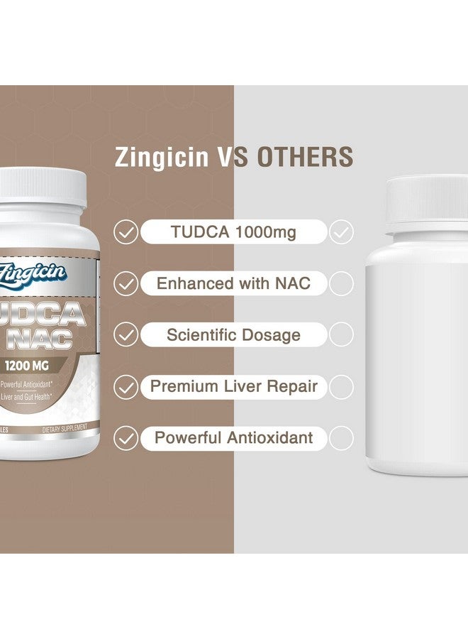 Zingicin TUDCA with NAC Supplement 1200mg - 60 Capsules,Powerful TUDCA Bile Salt Plus N-Acetyl-Cysteine,Antioxidant Supplements for Liver,Digestion - Image 3