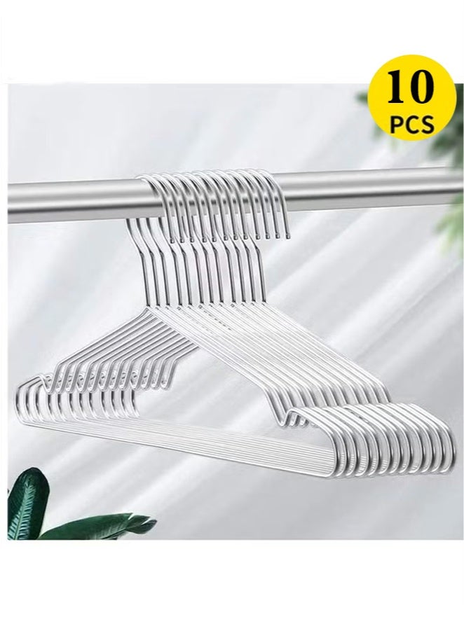 Sunspire 10 pack hangers, stainless steel metal hangers with non-slip grooves, sturdy and durable, suitable for suits, coats, dresses, jackets, pants and formal wear  - Image 1