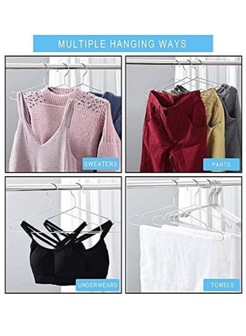 Sunspire 10 pack hangers, stainless steel metal hangers with non-slip grooves, sturdy and durable, suitable for suits, coats, dresses, jackets, pants and formal wear  - Image 3