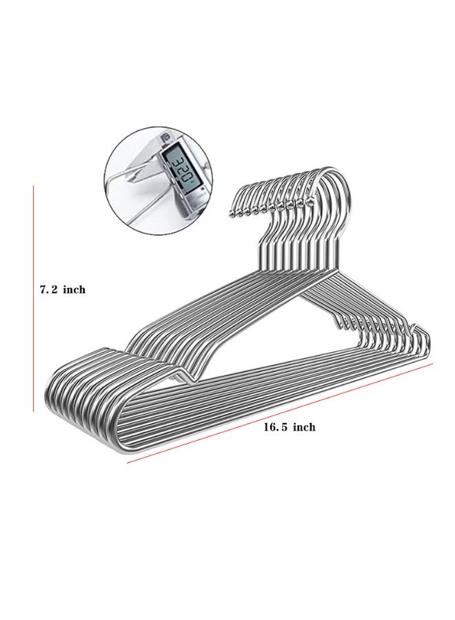 Sunspire 10 pack hangers, stainless steel metal hangers with non-slip grooves, sturdy and durable, suitable for suits, coats, dresses, jackets, pants and formal wear  - Image 4