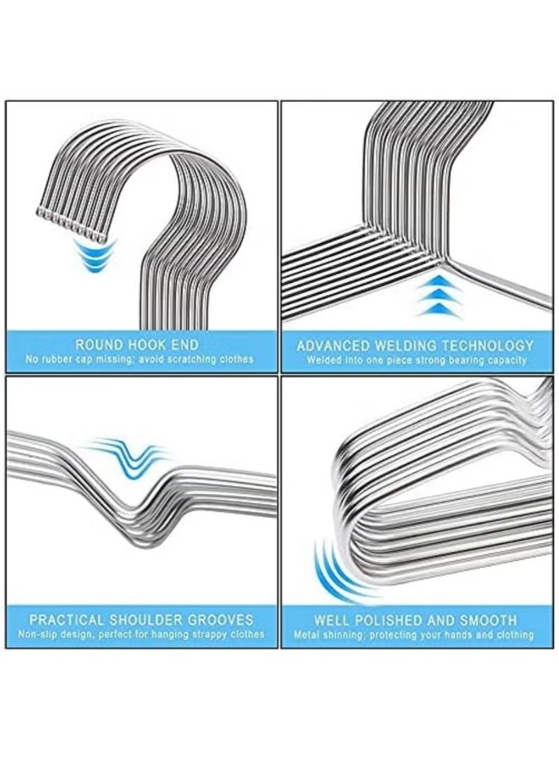 Sunspire 10 pack hangers, stainless steel metal hangers with non-slip grooves, sturdy and durable, suitable for suits, coats, dresses, jackets, pants and formal wear  - Image 5