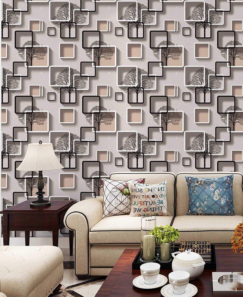 Eurotex Wall Paper for Wall Decor, Non Adhesive Wallpaper for Walls Living Room, Bedroom (53 x 1000 cm, Roll 57sqft, Multicolor 3D Design) - Image 2