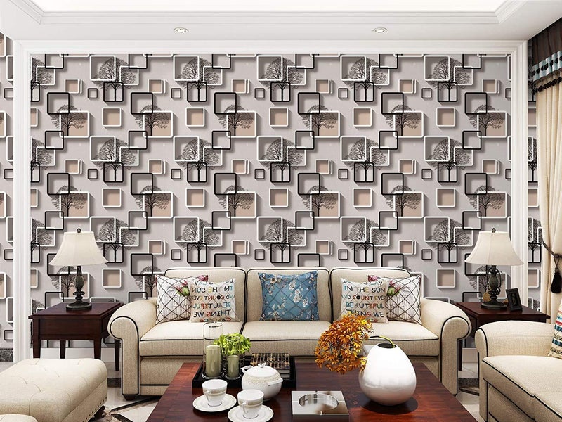 Eurotex Wall Paper for Wall Decor, Non Adhesive Wallpaper for Walls Living Room, Bedroom (53 x 1000 cm, Roll 57sqft, Multicolor 3D Design) - Image 4
